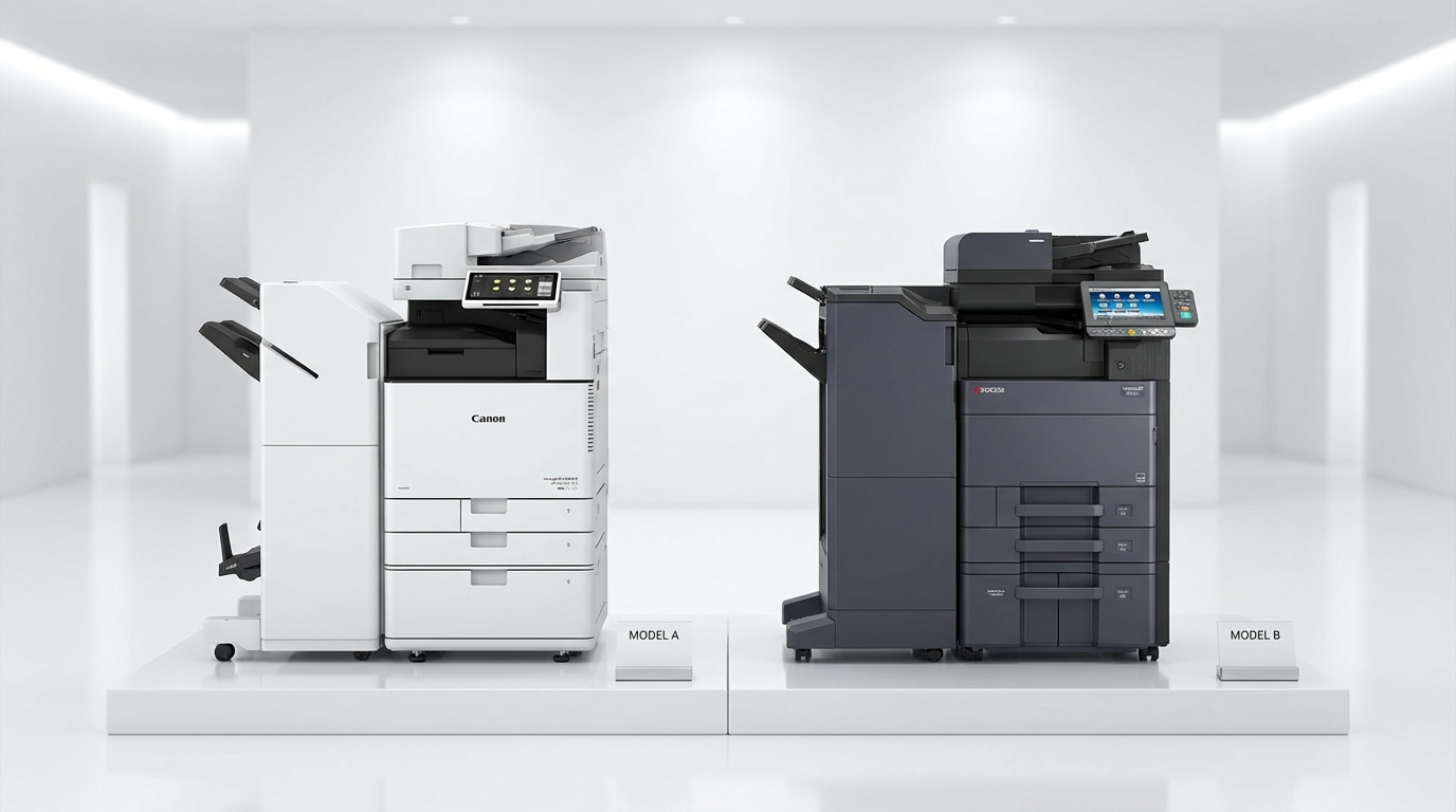 Two copiers side by side for comparison